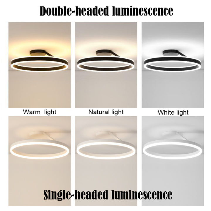 Metal Circle Ceiling Light - Minimalist LED Lamp for Living Room