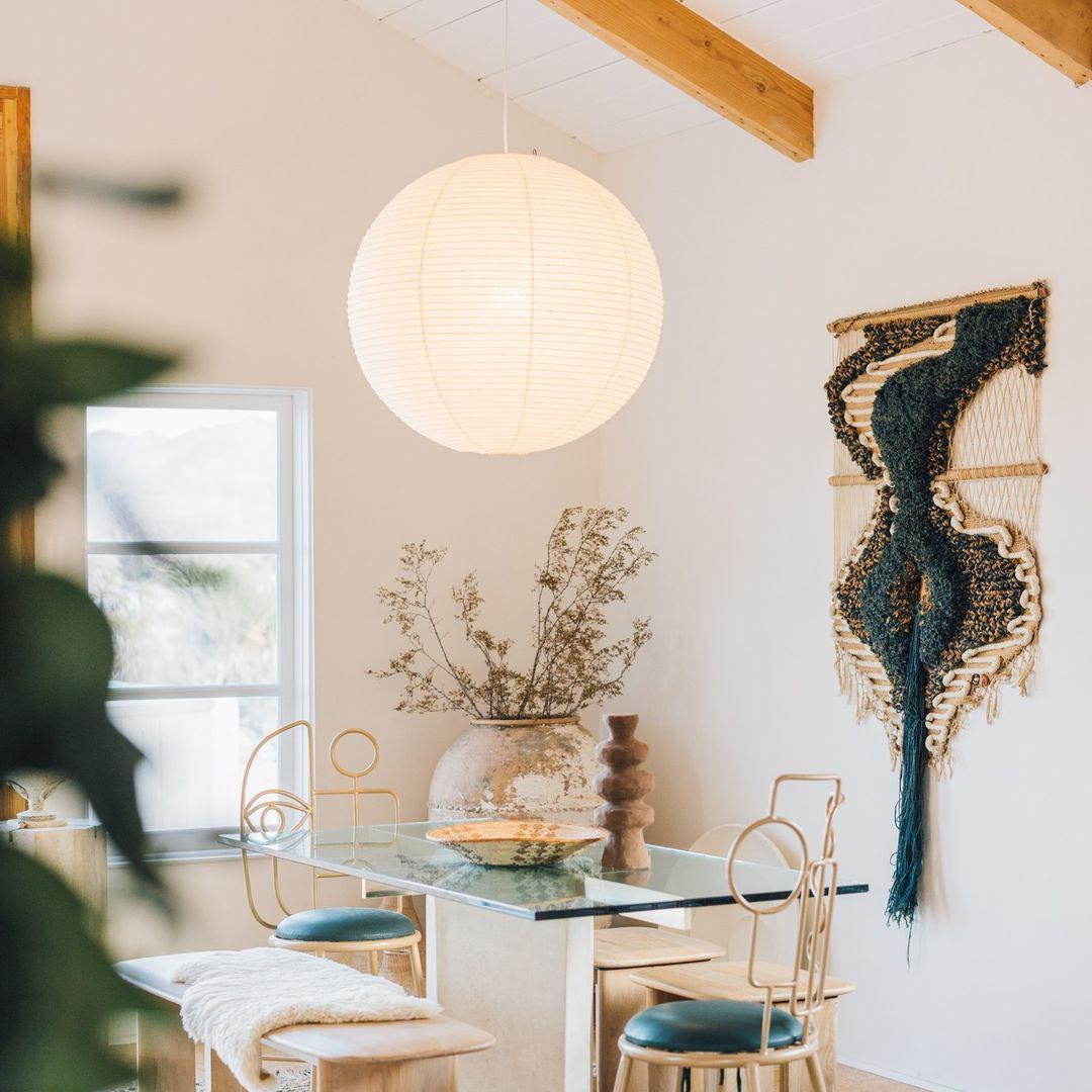 Washi Paper Round Pendant Lamp – Minimalist Lighting for Living Room