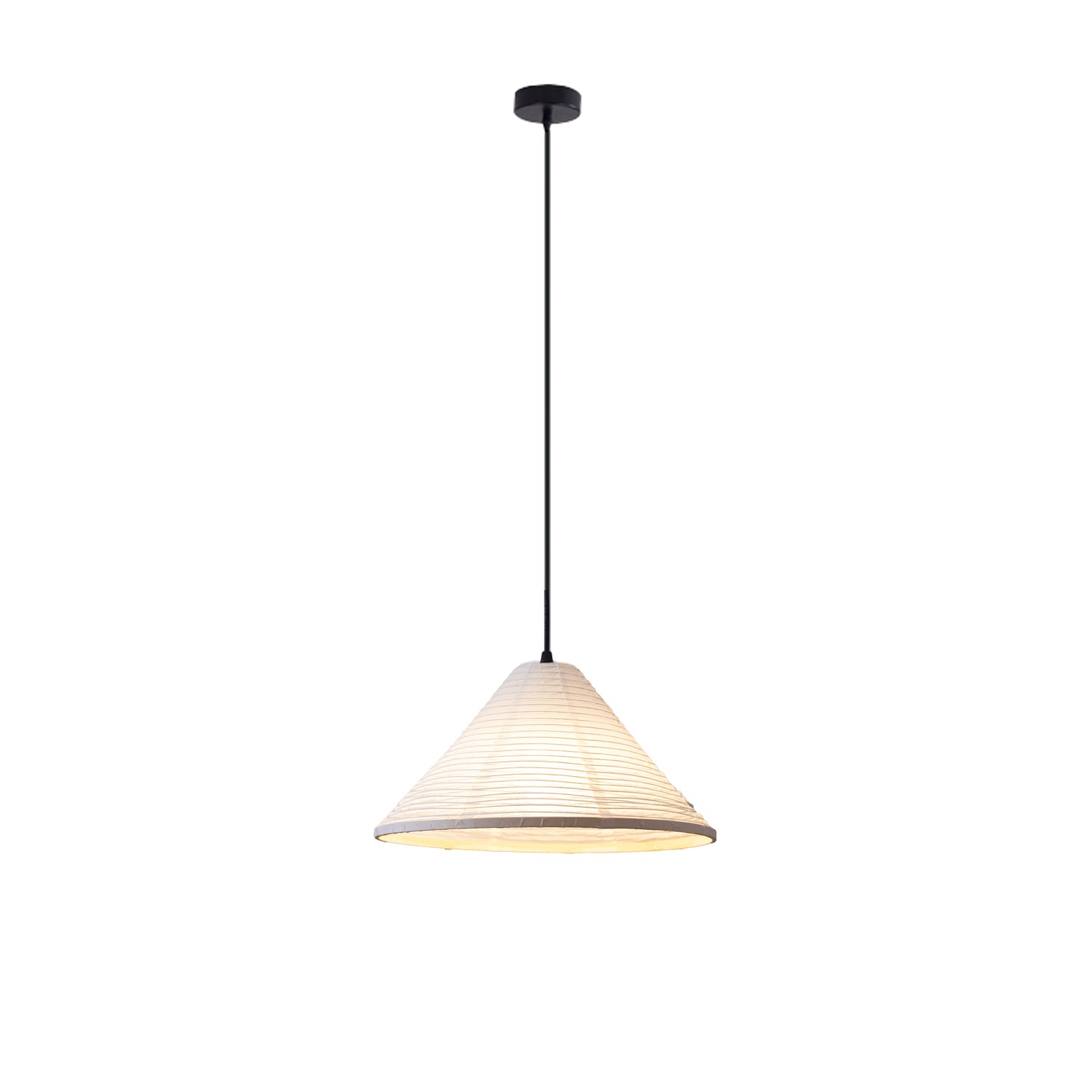 Washi Paper Pyramid Pendant Lamp - Handcrafted Light for Living Room