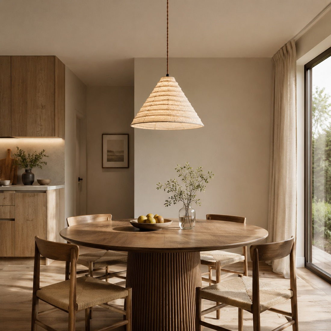 Handcrafted Wabi Sabi Fabric Pendant Lamp