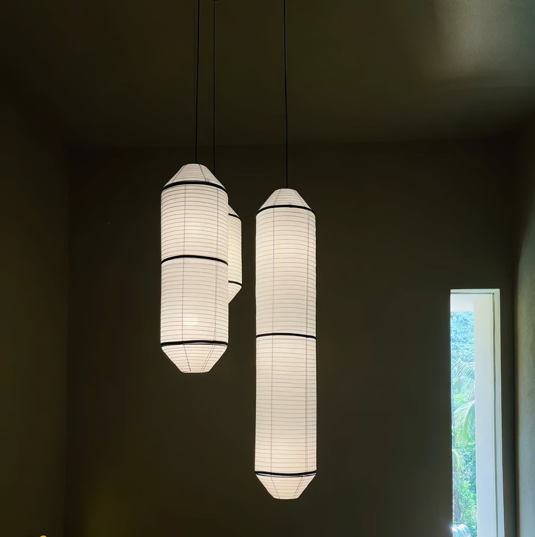 Hängelampe aus Maulbeerseide – Warme LED-Beleuchtung für Wohnzimmer