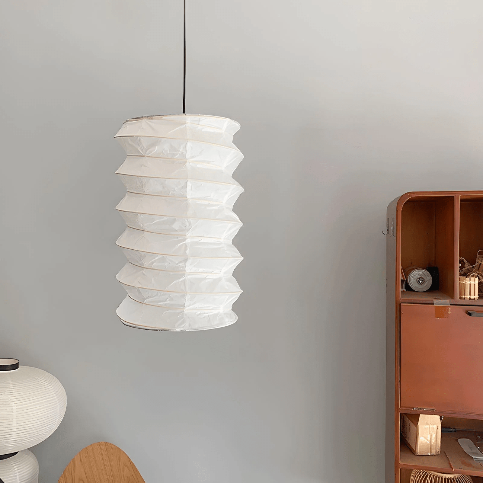 Washi Paper Pendant Lamp - Round Soft Glow for Minimalist Interiors