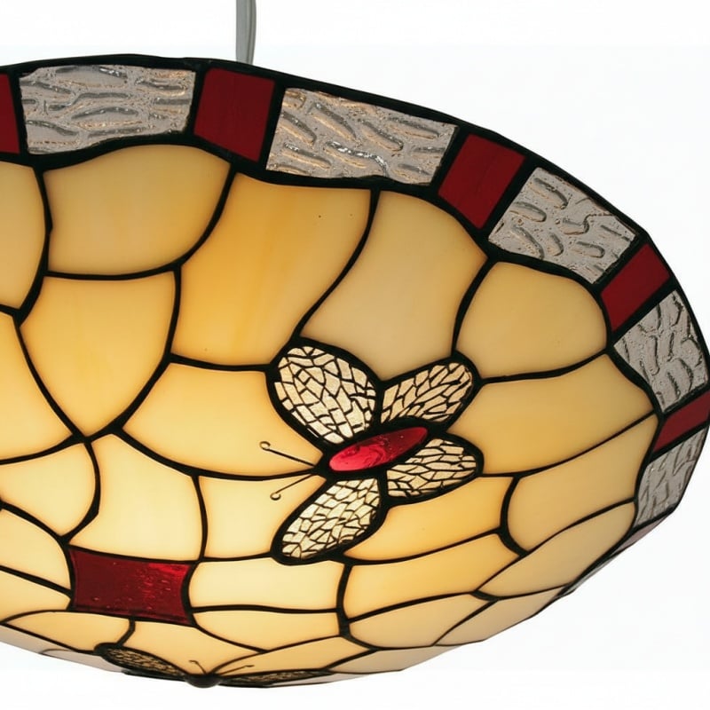 TF Butterfly Pendant Lamp — Decorative Stained Glass Pendant Light for Bedroom or Entryway