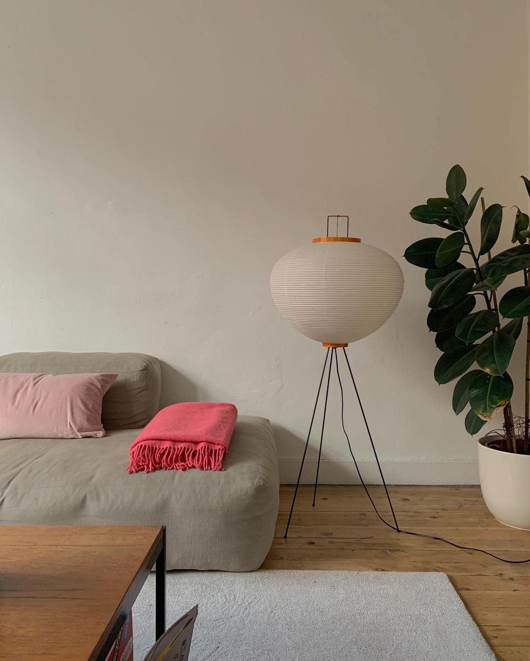 Rice Paper Floor Lamp - Bamboo Frame Soft Light for Living Room