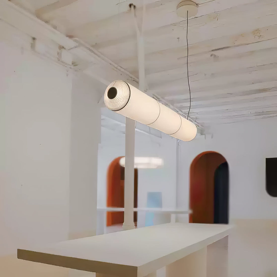 Hängelampe aus Maulbeerseide – Warme LED-Beleuchtung für Wohnzimmer