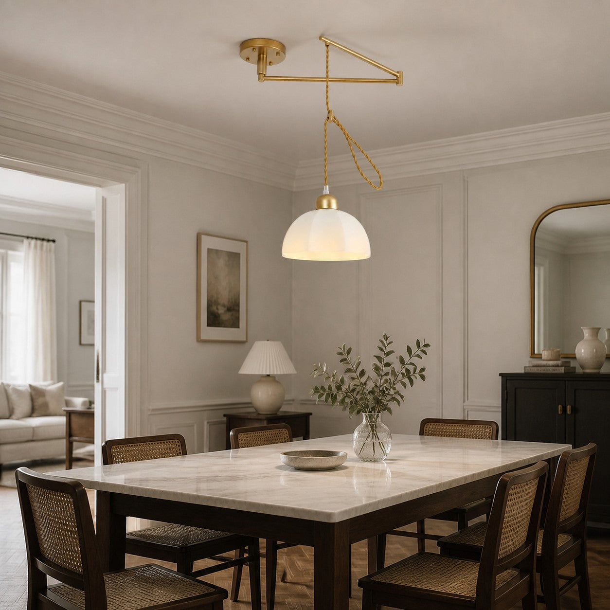 Modern Adjustable Swing Arm Pendant Light