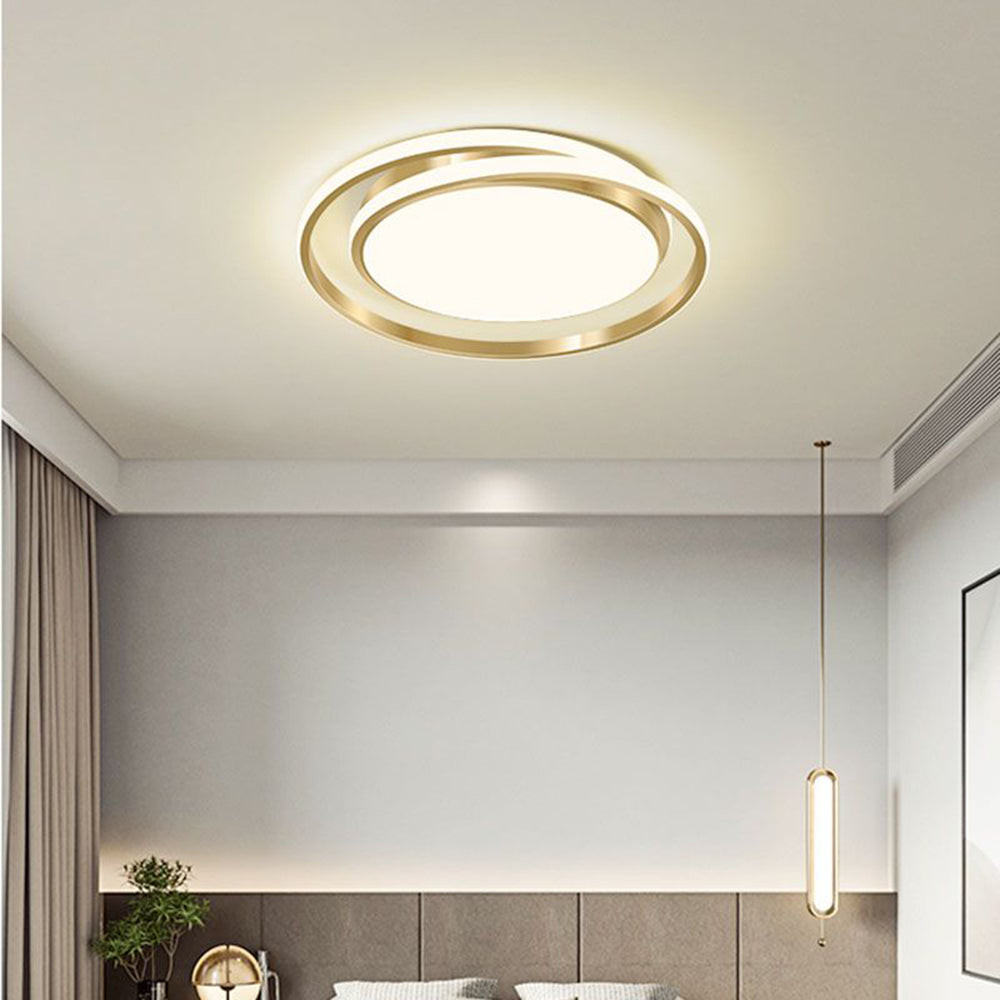 Metal LED Circle Ceiling Light - Modern Acrylic Design for Bedroom