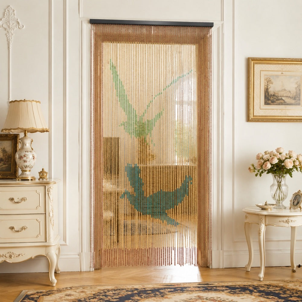 Bohemian Wooden Beaded Door Curtain