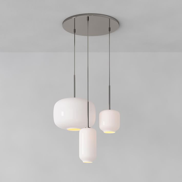 Lumivelle Pebble Glass Chandelier - 3-Light Modern Pendant Style