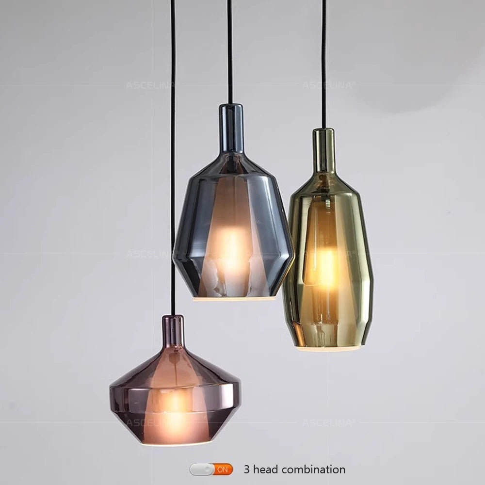 Modern Glass Pendant Light – Simple Colorful Dining Room Lighting
