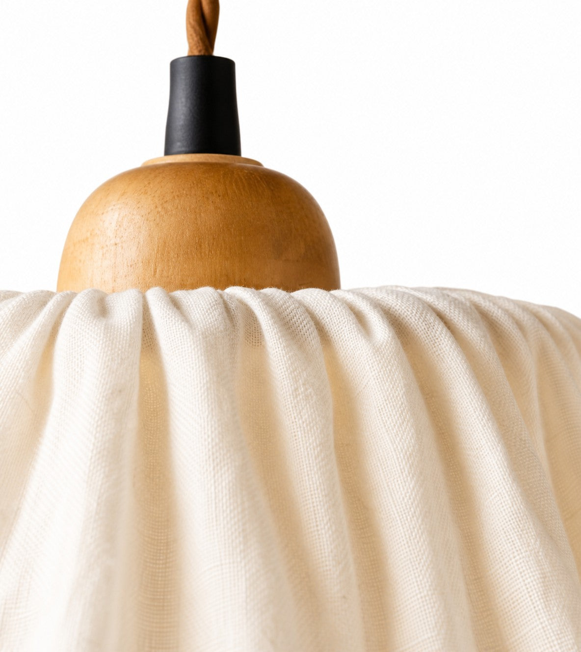 Gathered Fabric French Country Pendant Light