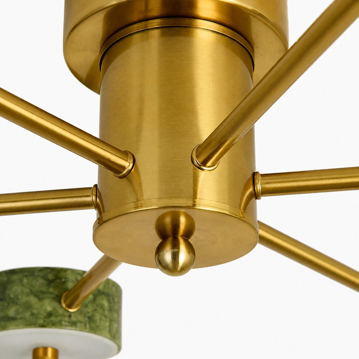 Green Jade Radial Semi-Flush Ceiling Light