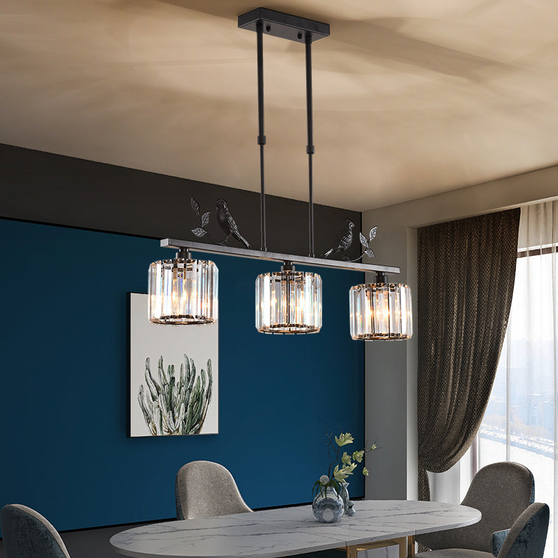 Crystal Island Pendant Light - Multi-Head Bird Theme Luxe Design