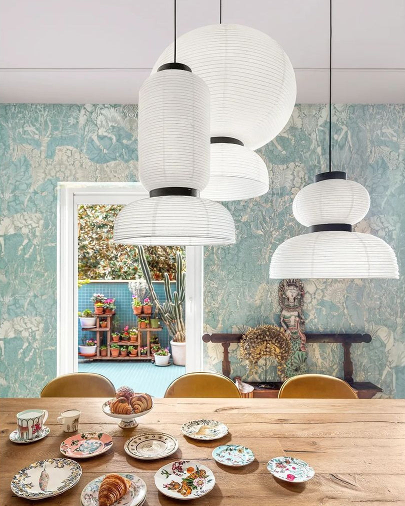 Modern Pendant Swag Lamp - Rice Paper Lamp for Bedroom