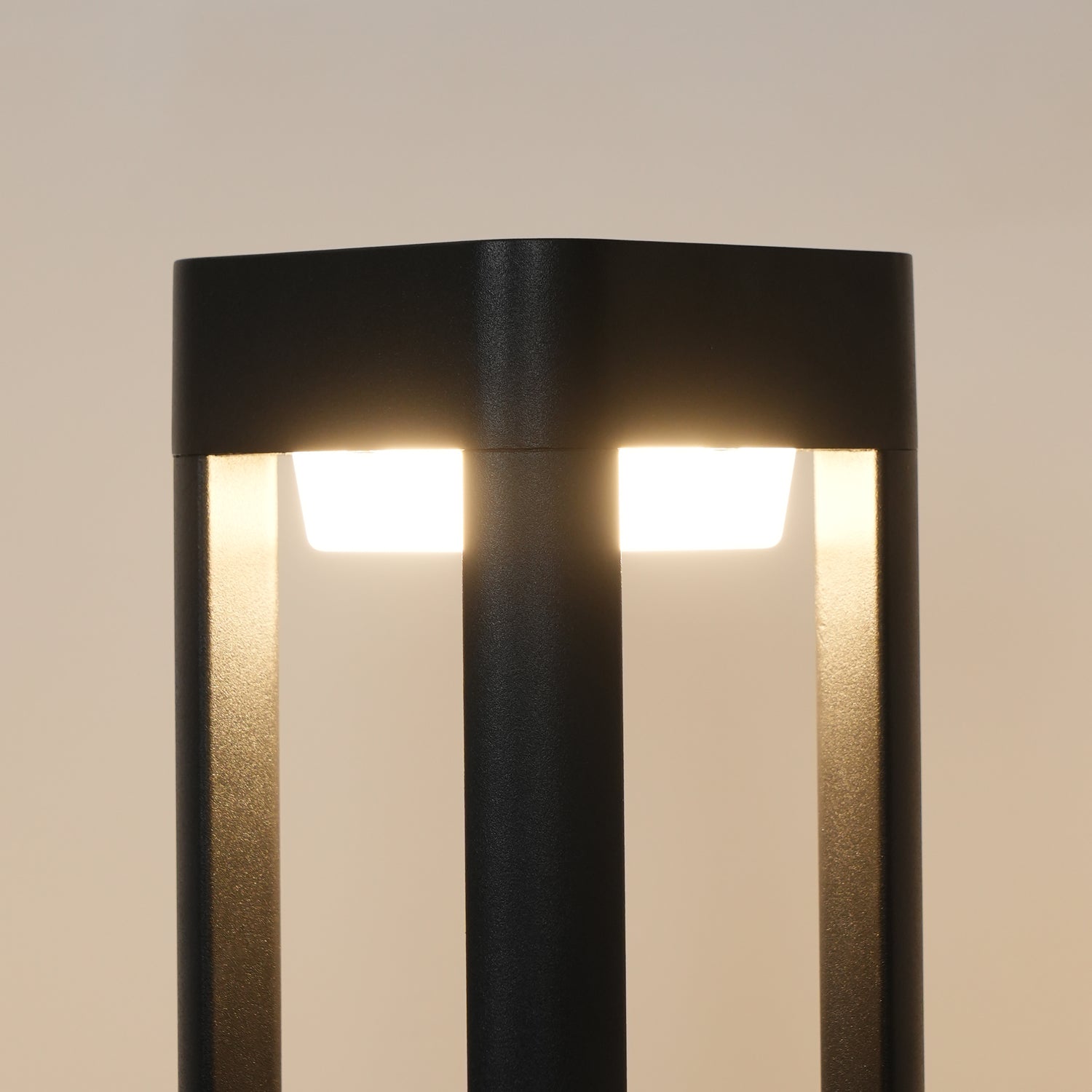 Rectangular Garden Bollard Light - Modern LED Lamp for Pathway