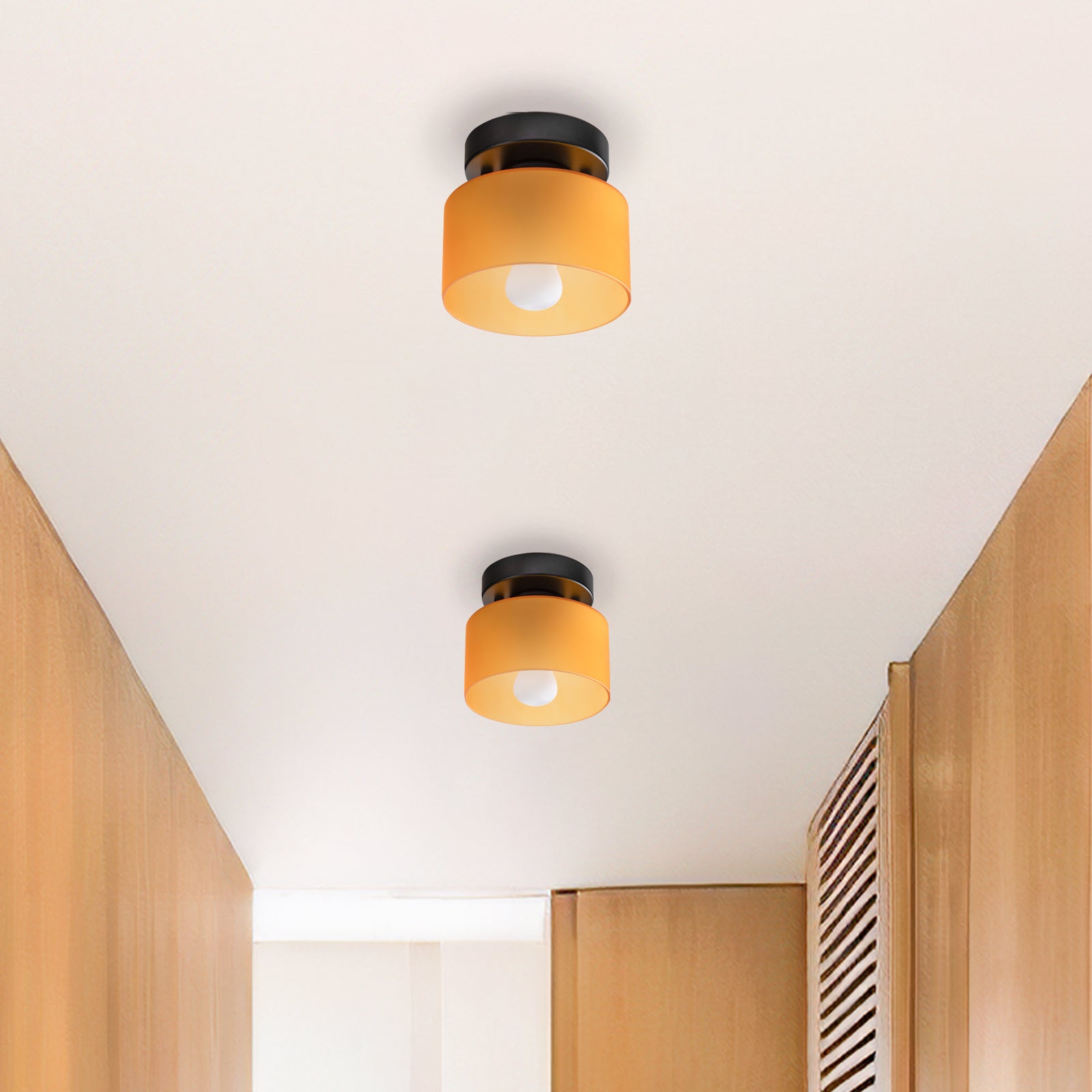 Bauhaus Glas Deckenleuchte - Minimalistische Mini Design Lampe für den Flur