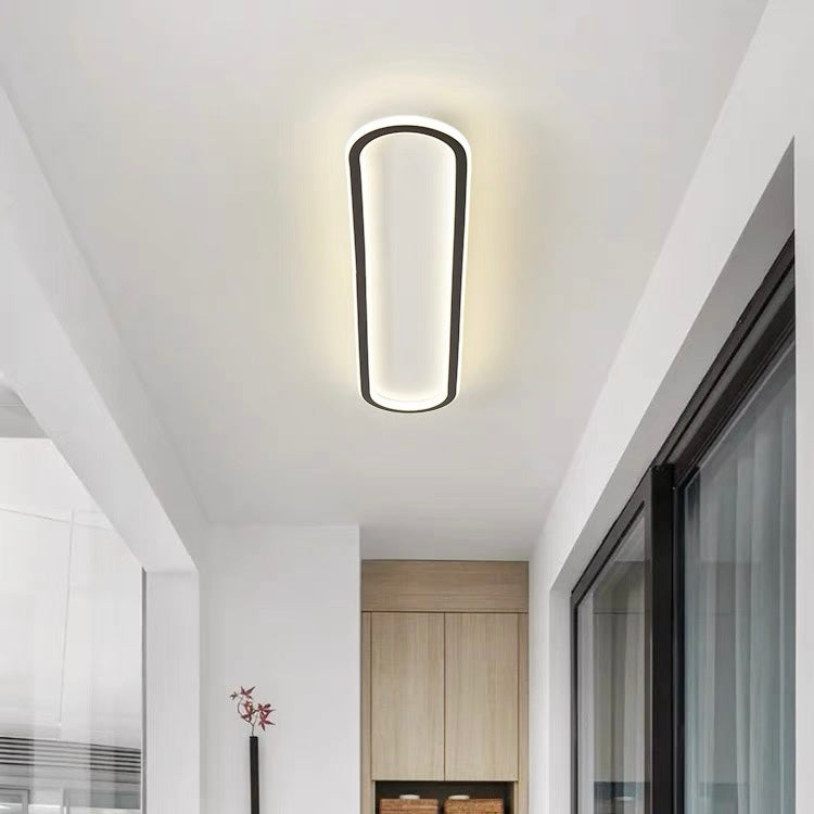 Oval LED Ceiling Light - Gold Art Deco Design Lamp for Modern Homes