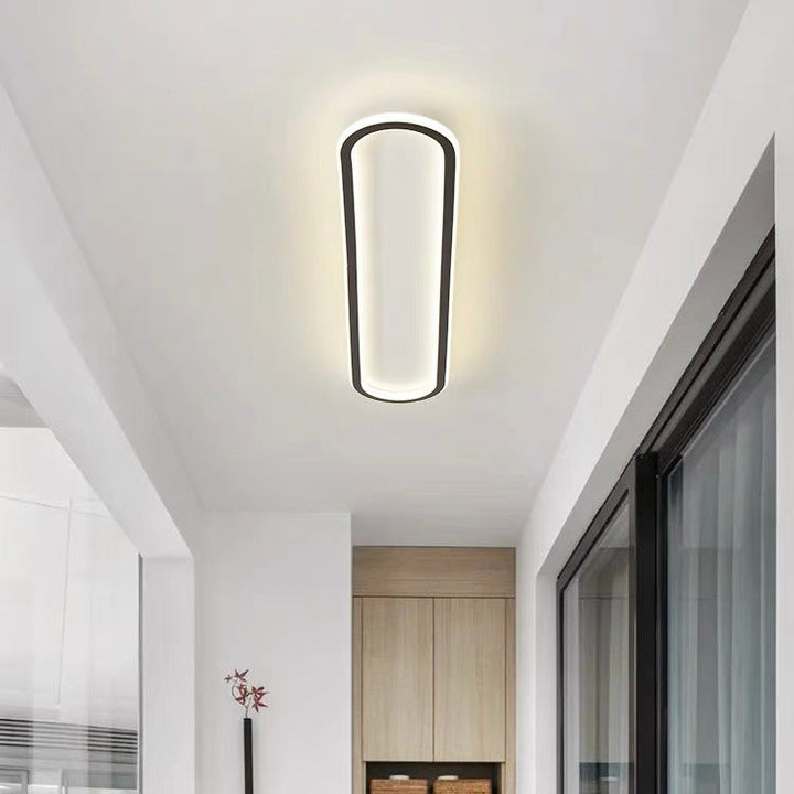Oval LED Ceiling Light - Gold Art Deco Design Lamp for Modern Homes