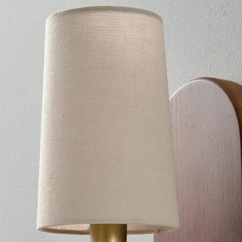 Solid Wood Fabric Wall Sconce