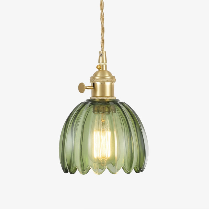 Blossix Elegant Art Pendant Lamp - Glass Flower Shade Design for Living or Dining Room N24