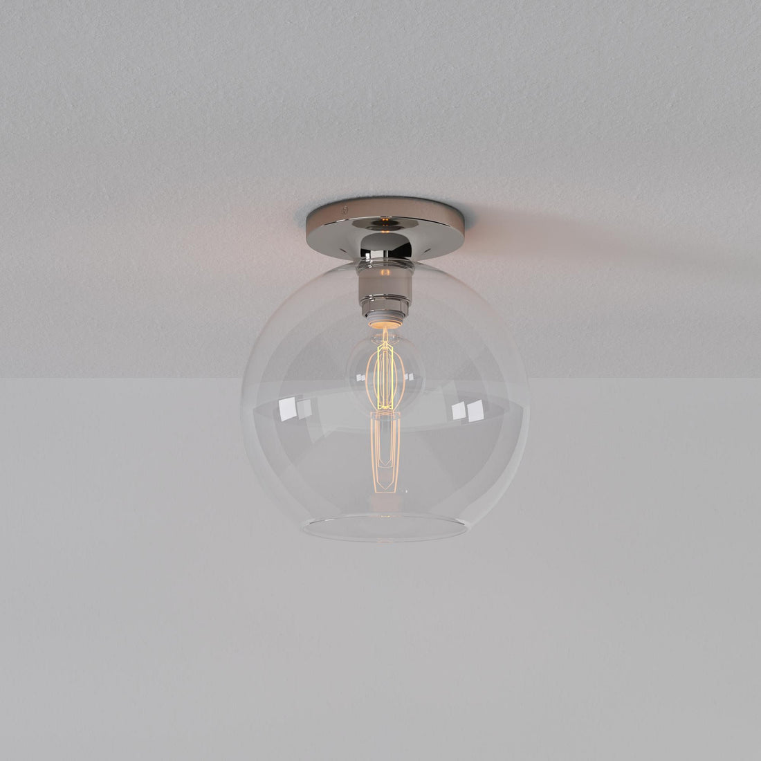 Selvion Modern Globe Ceiling Lamp - Damp-Rated Bathroom Lighting - Luxe Glass Shade