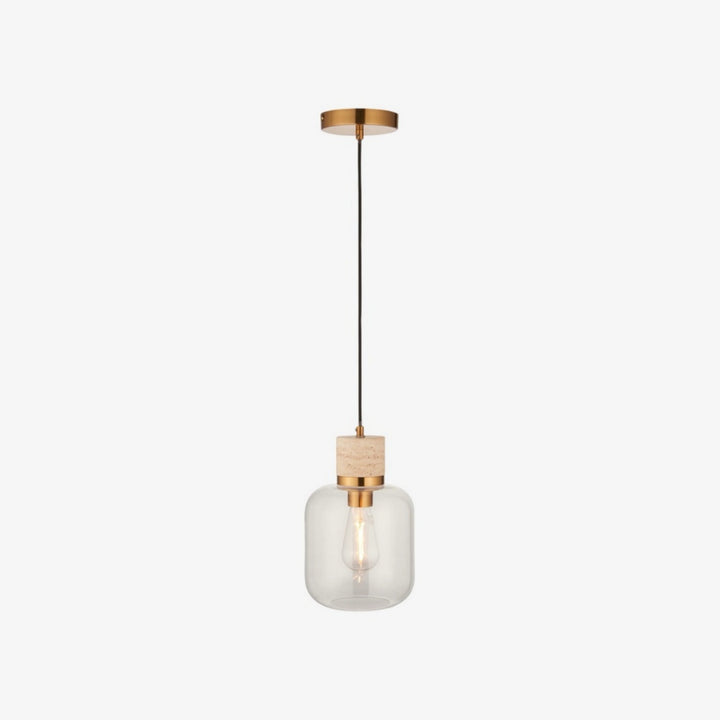 Korlisse Natural Stone and Glass Pendant Light – Stylish Lamp for Lounge or Living Room