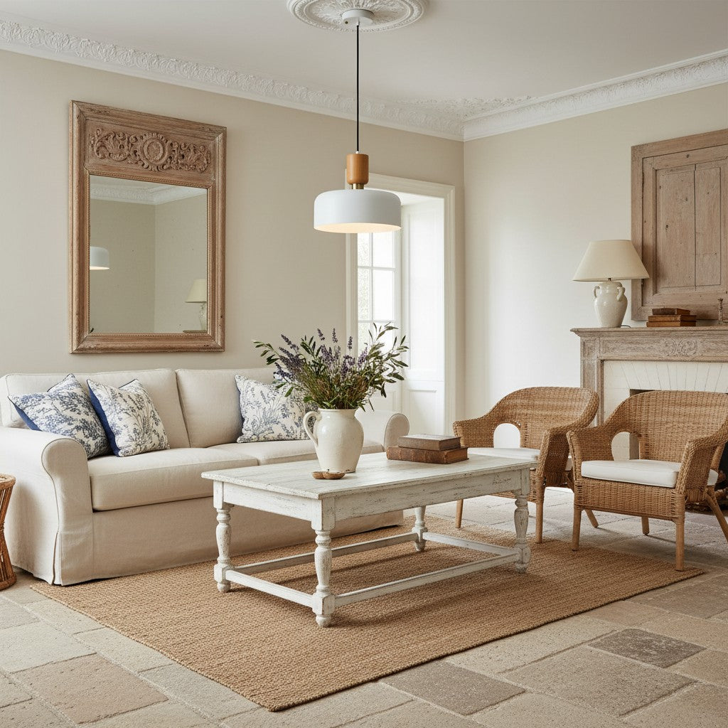 Orbulis Natural Wood Grain Circular Pendant – Modern Minimalist Light for Islands and Foyers