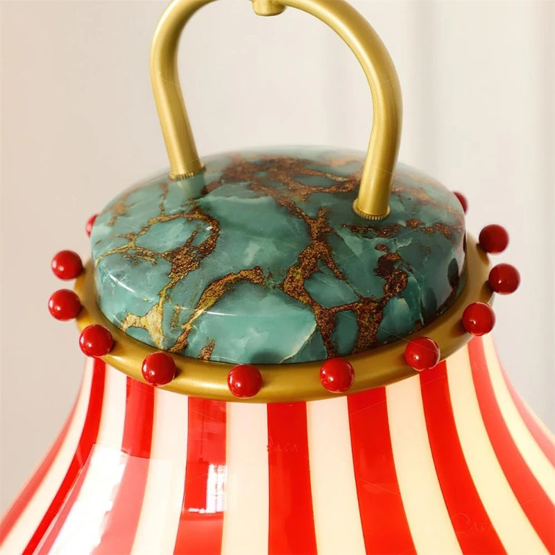 Festilo Glass Pendant Light – Playful Striped Design Hanging Lamp in Decorative Style for Kitchen and Dining