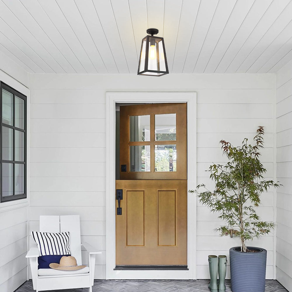 Weatherproof Ceiling Light - IP65 Vintage Black Outdoor Fixture