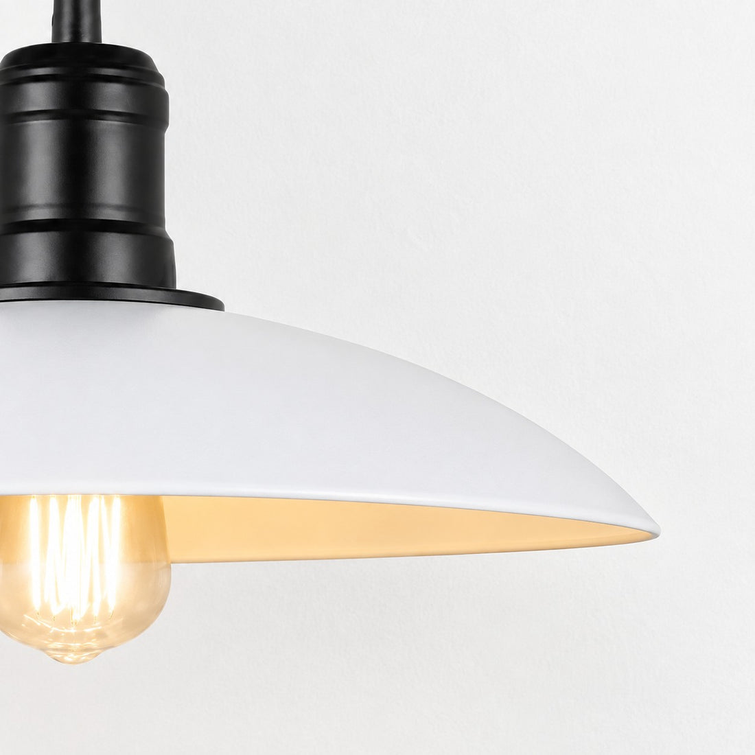 Matte Black Wide Dome Pendant Light