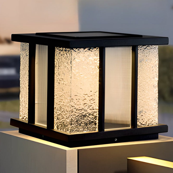 Solar Cube Außenleuchte - Moderne Milchglas-Wegebeleuchtung