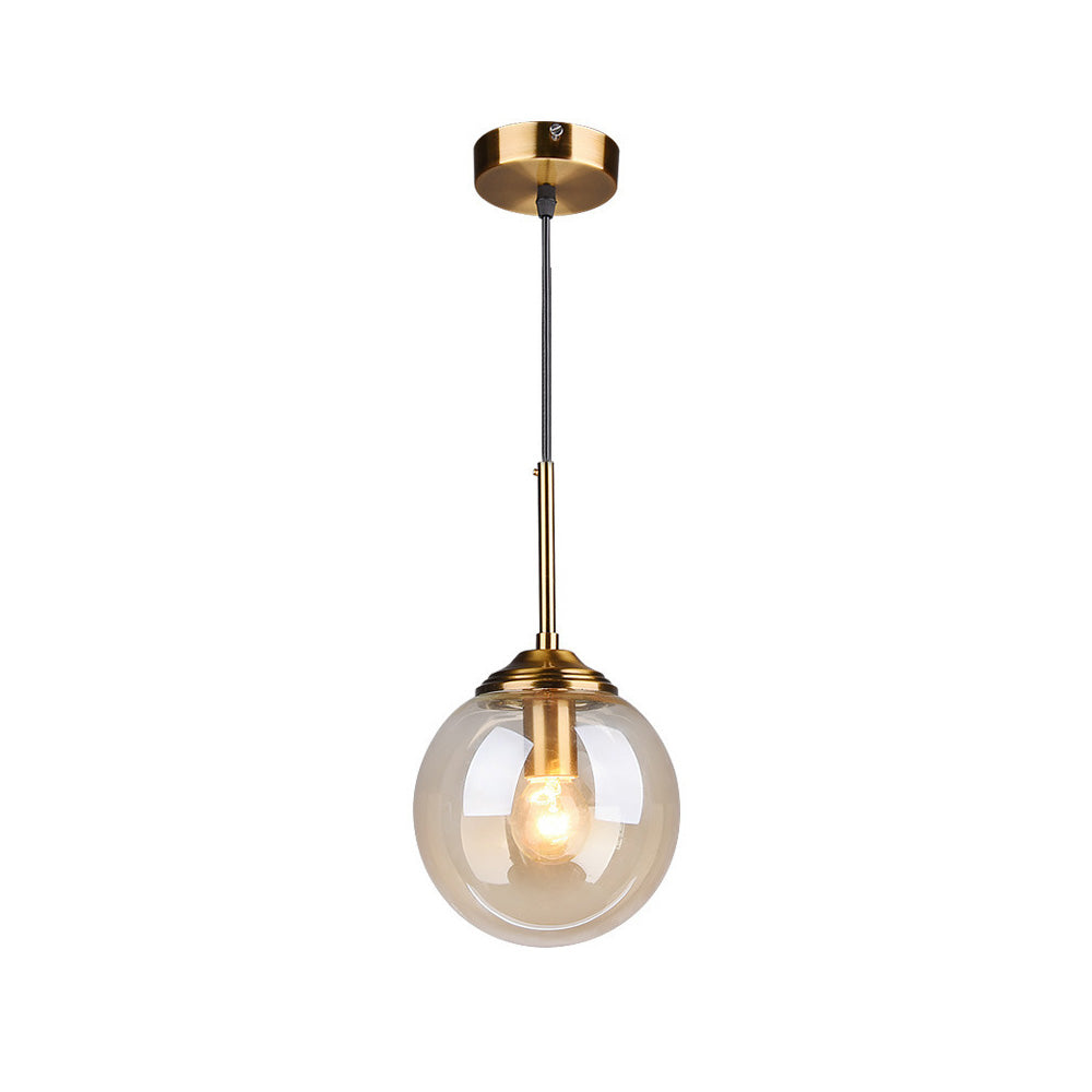 Nordic Glass Orb Pendant Light - Modern Ball Fixture for Dining Room