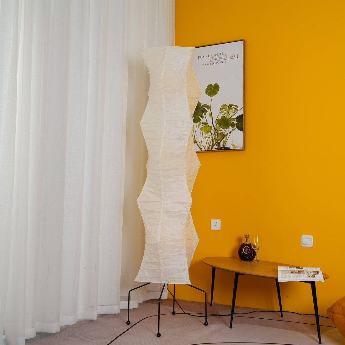 Rice Paper Floor Lamp - Bamboo Frame Soft Light for Living Room