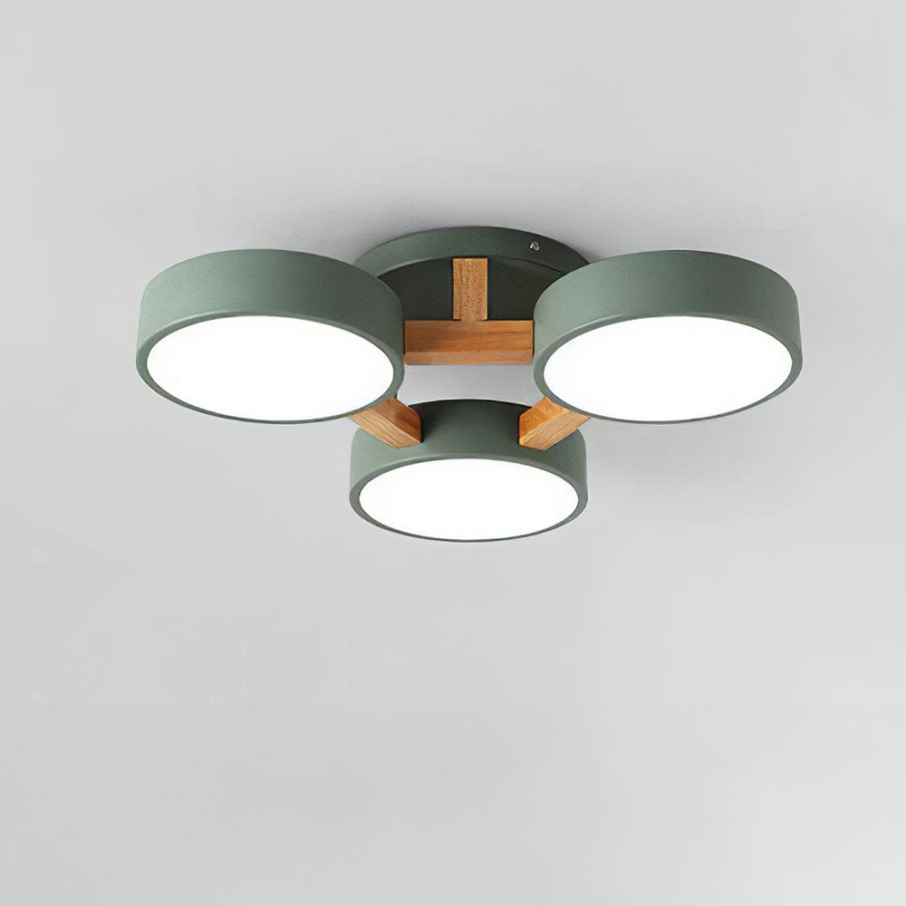 LED Ceiling Light – Modern Iron Wood Fixture for Bedroom Ambiance