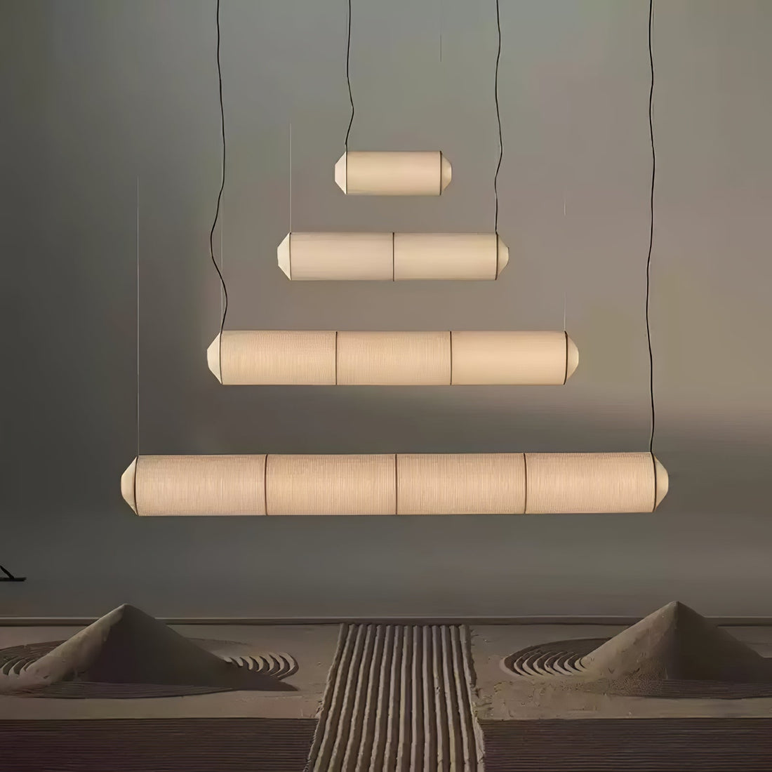 Hängelampe aus Maulbeerseide – Warme LED-Beleuchtung für Wohnzimmer