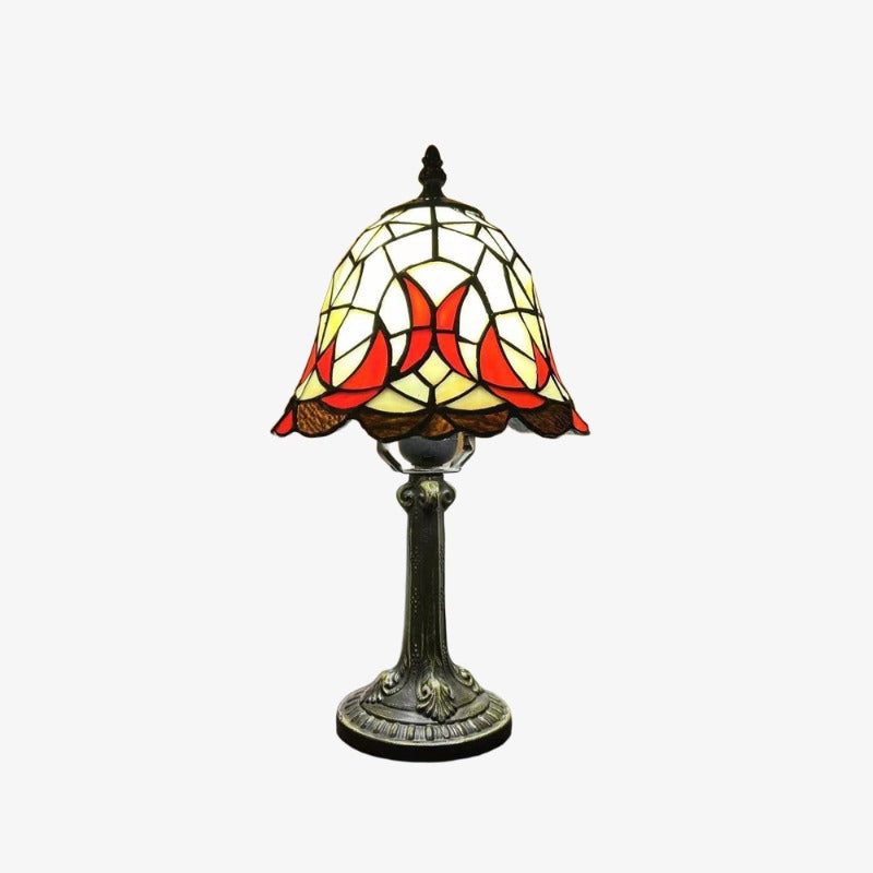 Virelle Traditional Tiffany Table Lamp – Colorful Stained Glass Dome Desk Light for Bedroom
