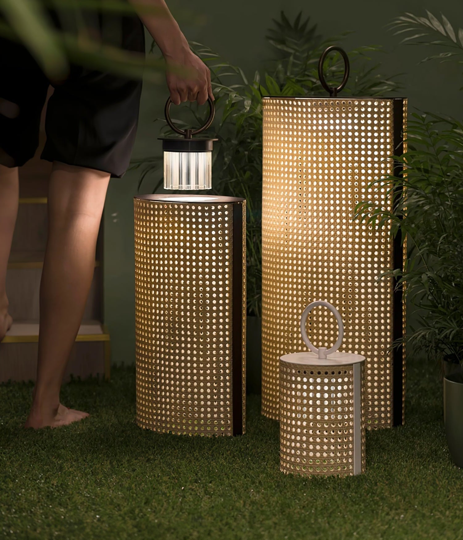 Solar-Laternenlampe für den Außenbereich – tragbares, elegantes Licht für Terrasse und Garten
