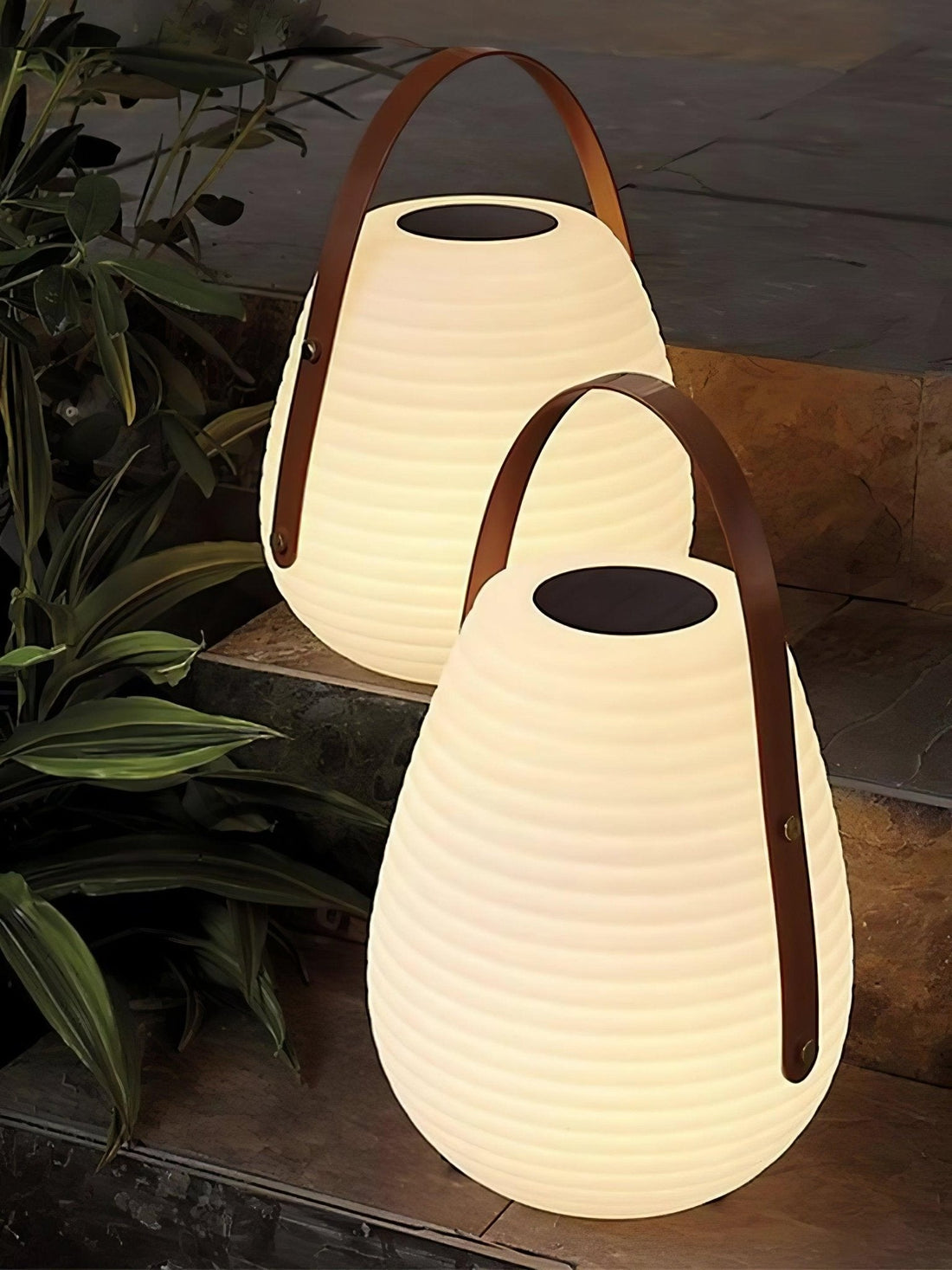 Lantern Outdoor Lamp - Frosted Plastic Portable Warm Light for Garden