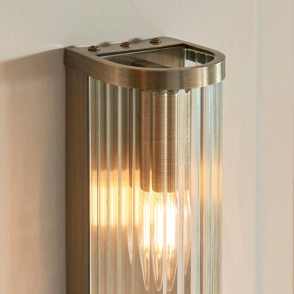 RibGlow Art-Deco-Wandleuchte aus geripptem Glas – Wandleuchte im Vintage-Stil für das Wohnzimmer