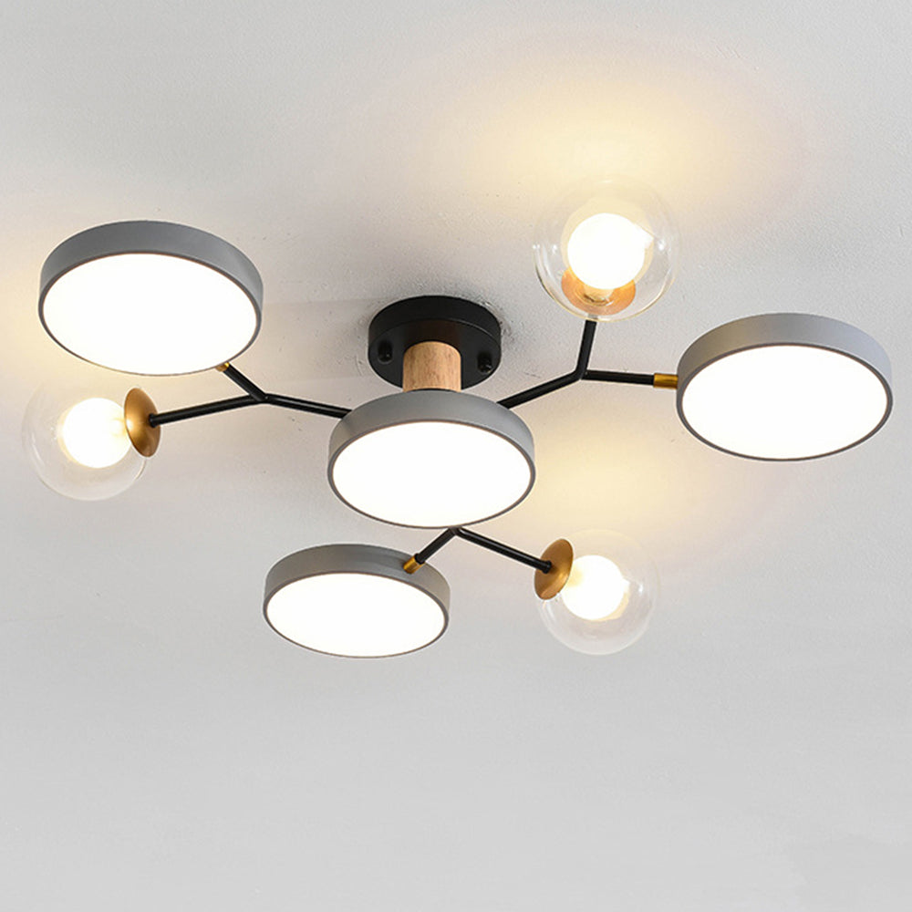 Branch LED Acrylic Ceiling Lamp - Creative Disc Design for Living Room