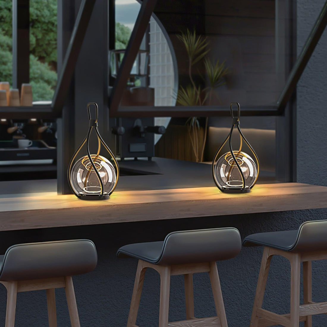 Orb Lantern Table Lamp - Rechargeable LED Light for Indoor & Patio