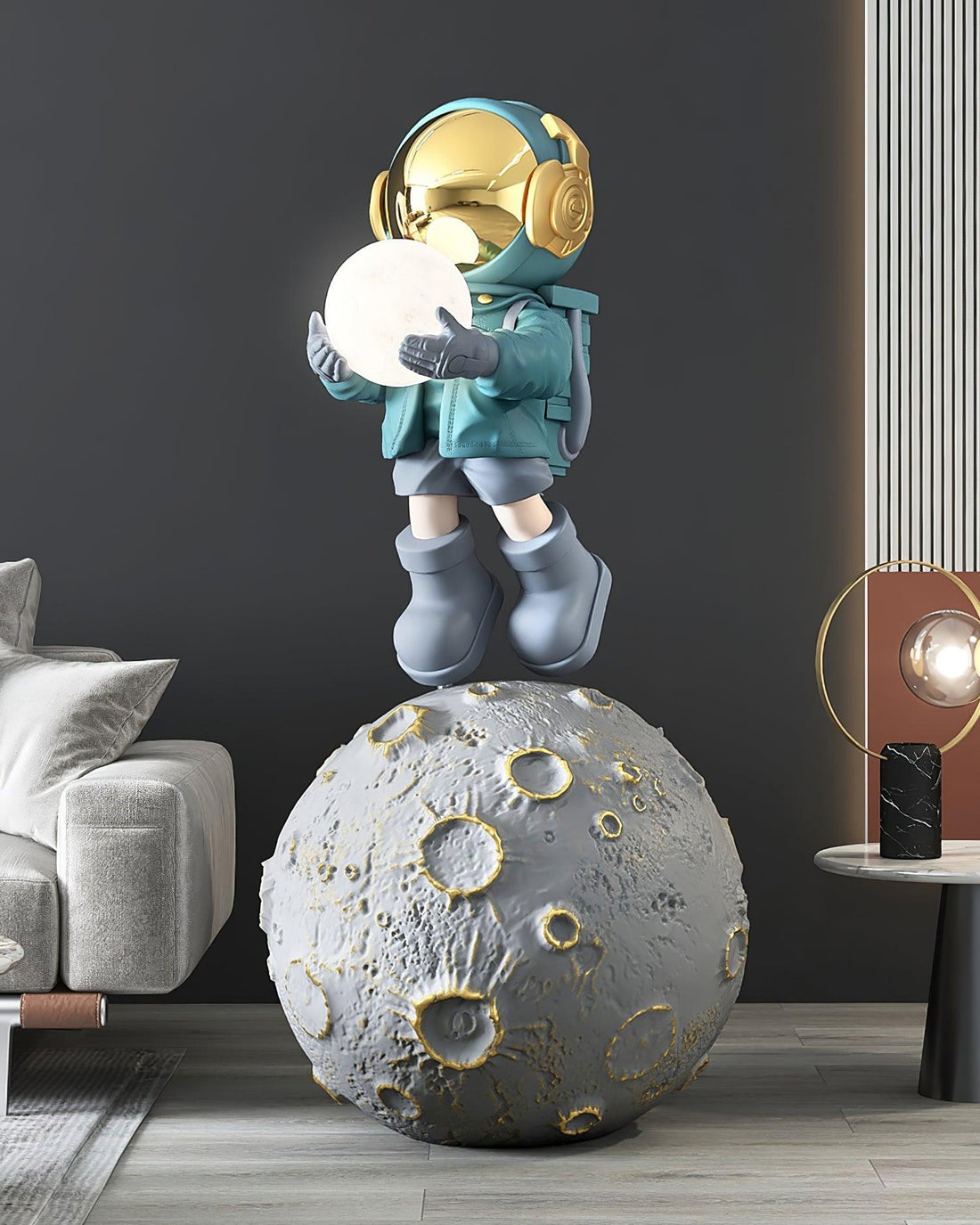 Astronaut Floor Lamp - Built-in Battery LED Light for Living Room Decor