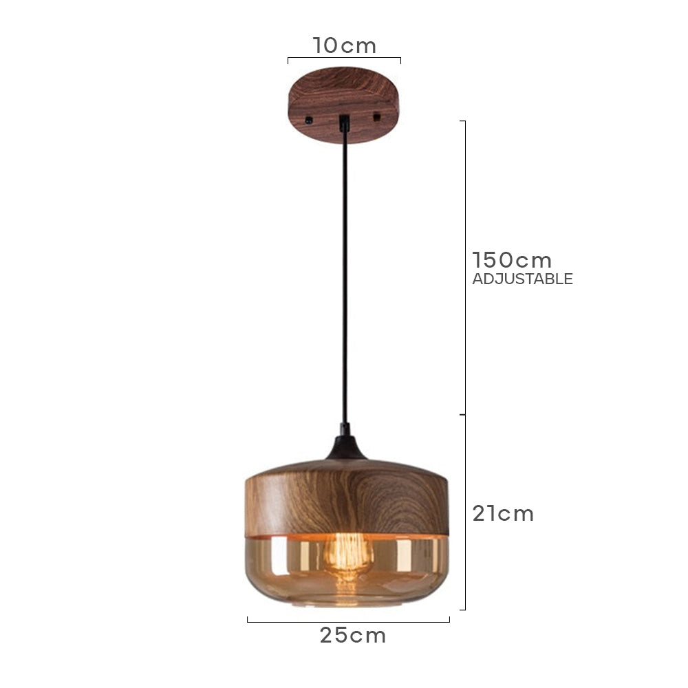 Organic Crystal Pendant Light - Retro Brown Fixture for Dining Room