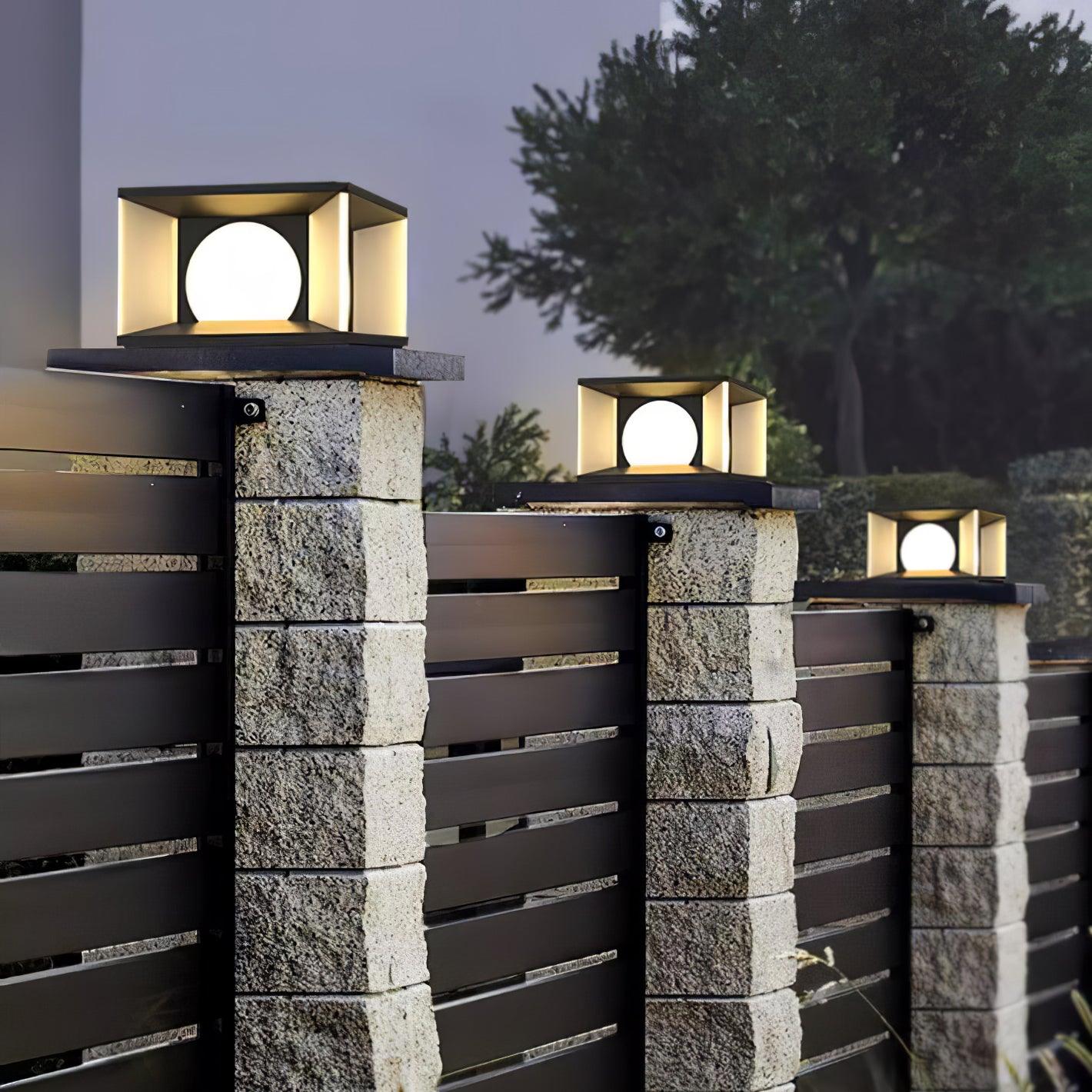 Eclipse Cube Outdoor Post Light - Weatherproof Garden & Pathway Lighting