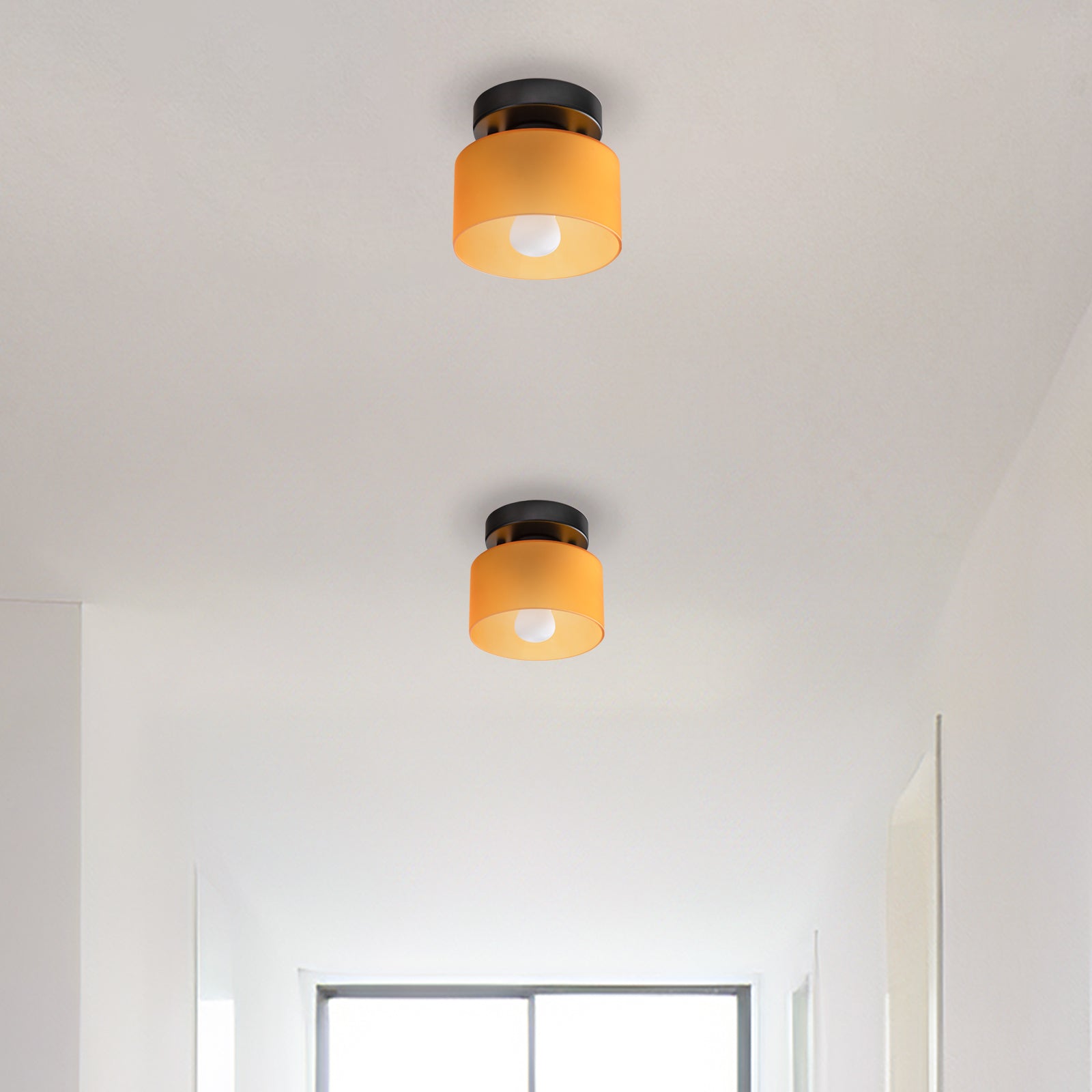Bauhaus Glas Deckenleuchte - Minimalistische Mini Design Lampe für den Flur