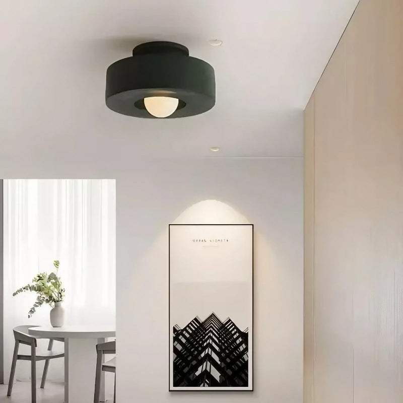 Runde Deckenleuchte Morandi aus Kunstharz zur bündigen Montage