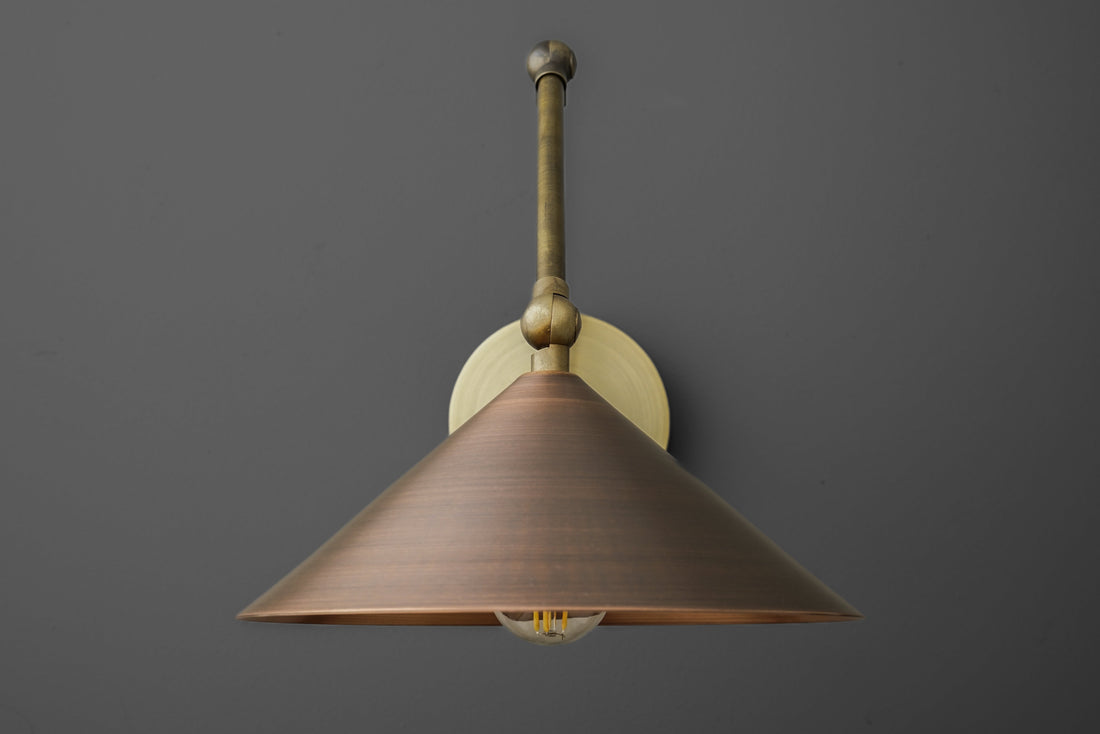 Conique Metal Adjustable Wall Sconce - Vintage Industrial Light