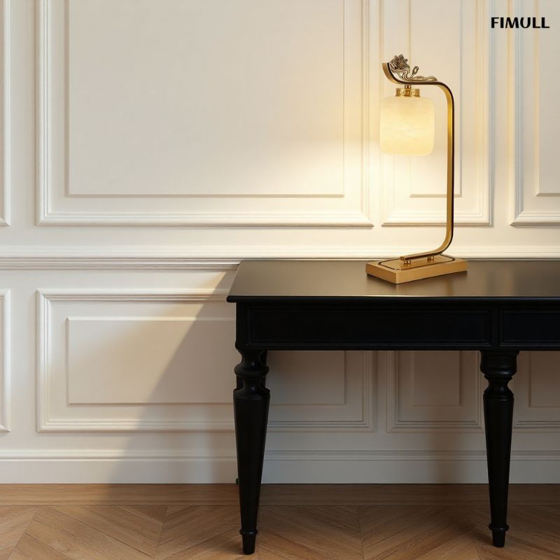 Moderner Eleganter Lotus aus Kupfer Tischlampe