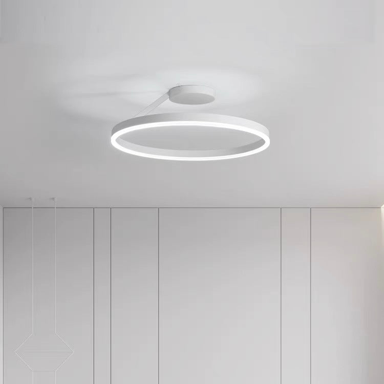Metal Circle Ceiling Light - Minimalist LED Lamp for Living Room