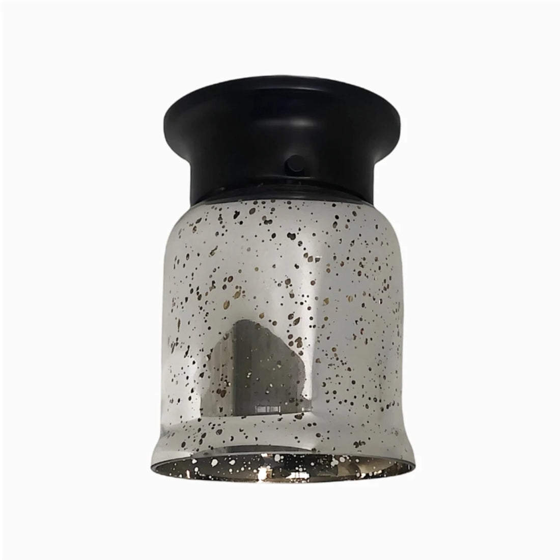 Style H minimalist glass ceiling lamp in black finish
